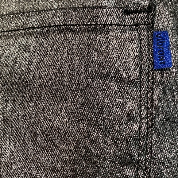 Vibrant Silver Gray Metallic Bootcut Flare Denim Shiny Pants NWT Multiple Sizes - Picture 11 of 16